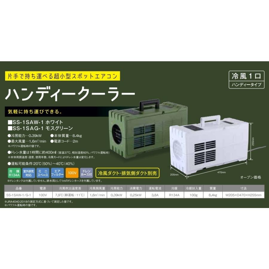 代引き不可 Suiden スイデン ハンディークーラーSS-1SAW-1／SS-1SAG-1