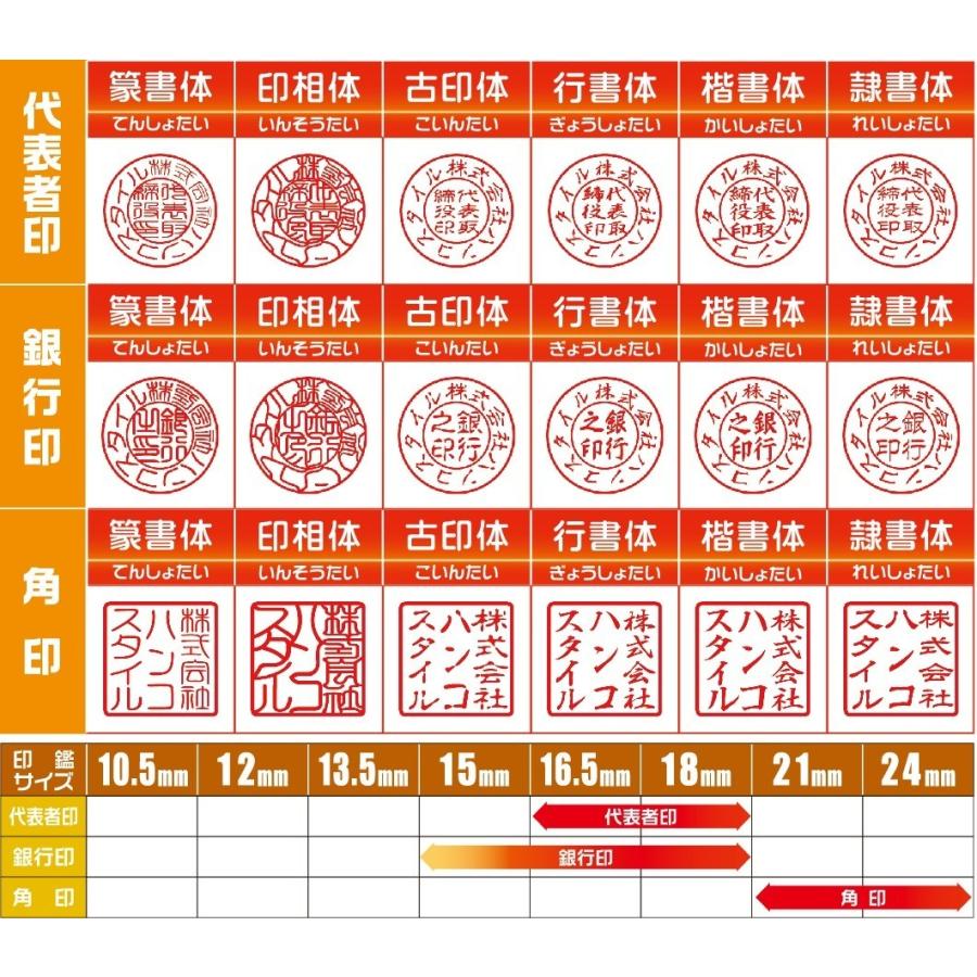 即日発送可】爆買 法人印鑑3点セット 代表印18 銀行印16.5 角印24 柘