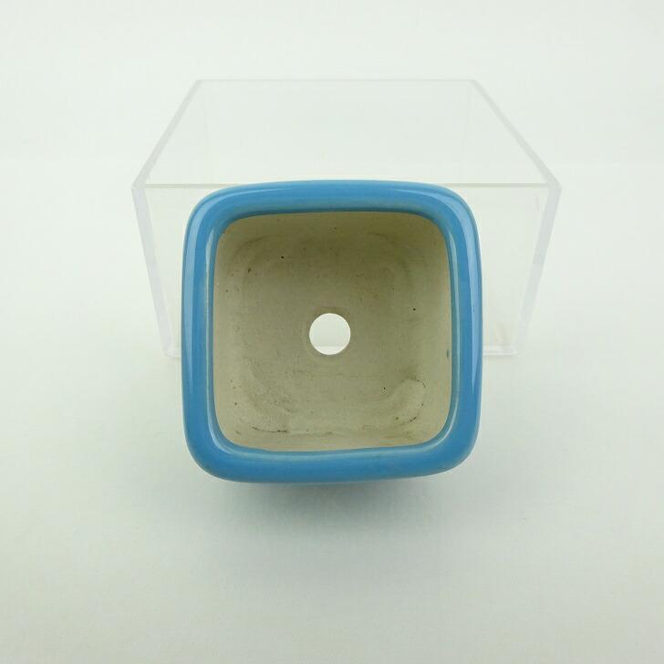 盆栽鉢 青香 豆鉢 長辺 約4.5cm 正方鉢 釉薬 現品 : はニわ株式会社