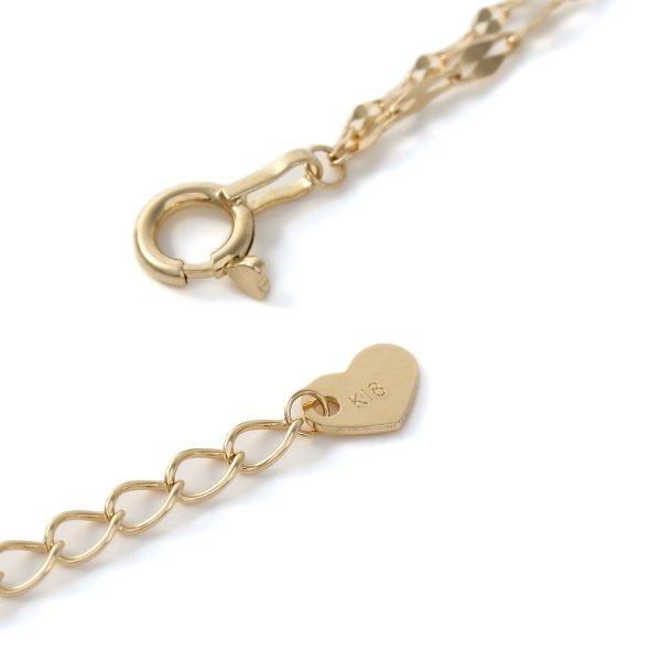 18金 アンクレット 2連 ペタル チェーン ゴールド K18 18K キラキラ