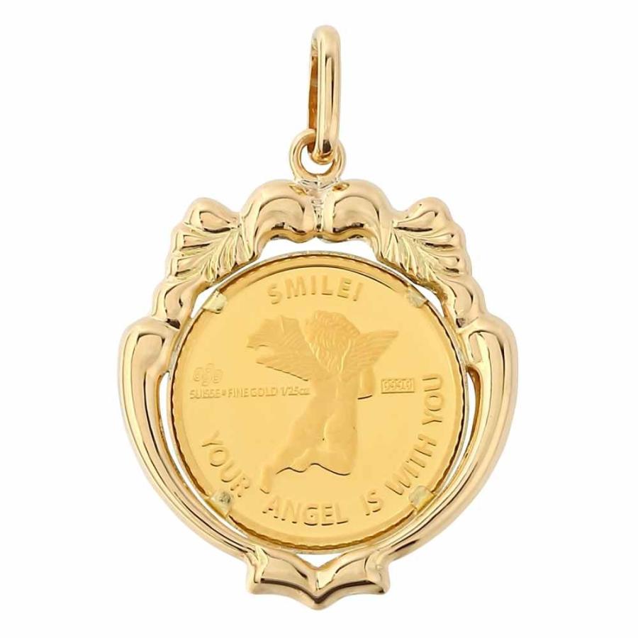 純金 エンジェル 1/25oz ペンダントトップ 天使 メンズ レディース K18