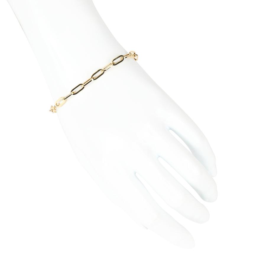 18金 ブレスレット Hクリップチェーン 幅4.5mm レディース メンズ