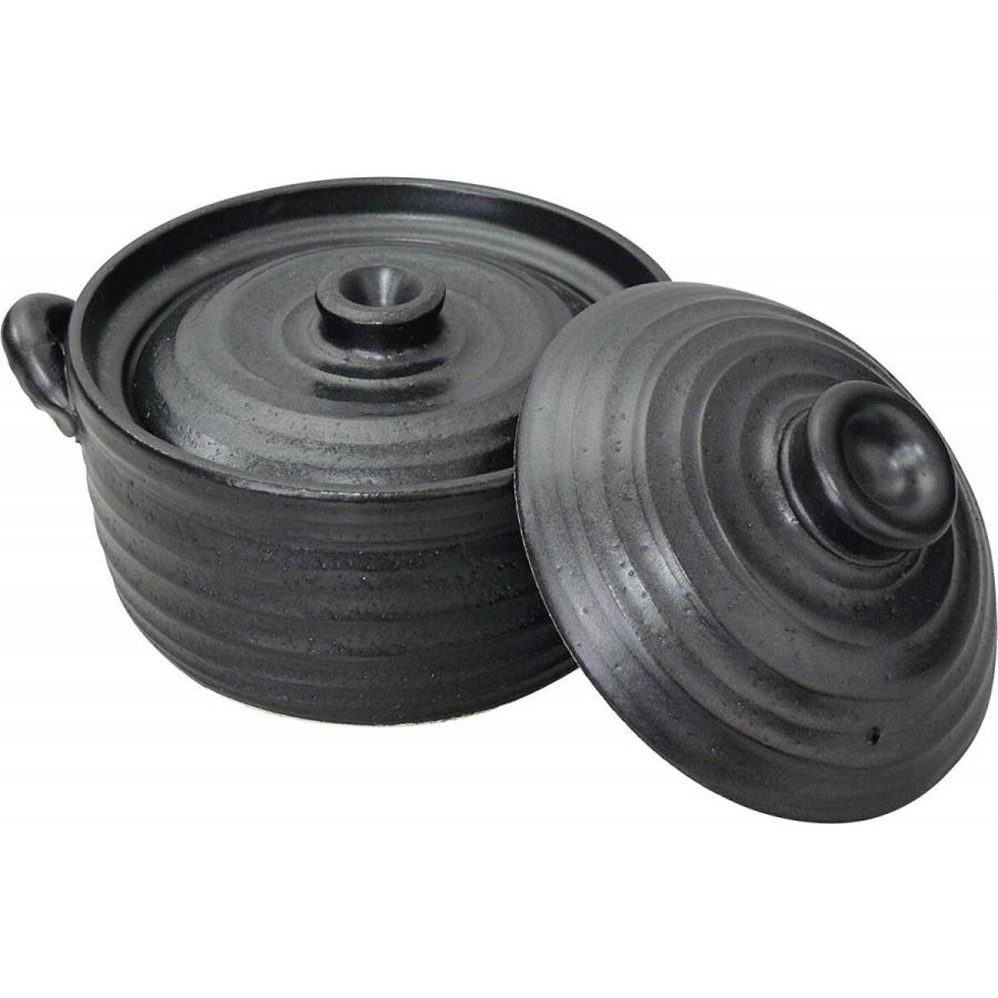 IH土鍋4合 IHマルチご飯鍋 二重蓋 万古焼 直火、IH、ラジエント