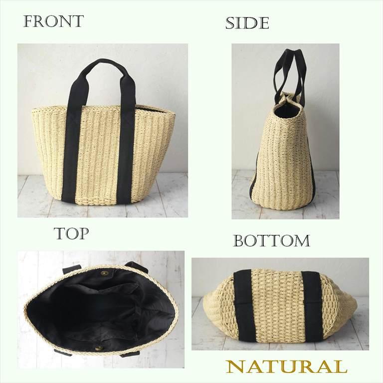 かごバッグ 天然素材 コットン 自立する 内布 マグネットホック 夏