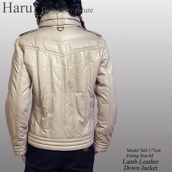 Haruf（ハルフ） 本革 ダウンジャケット レザージャケット ライダース
