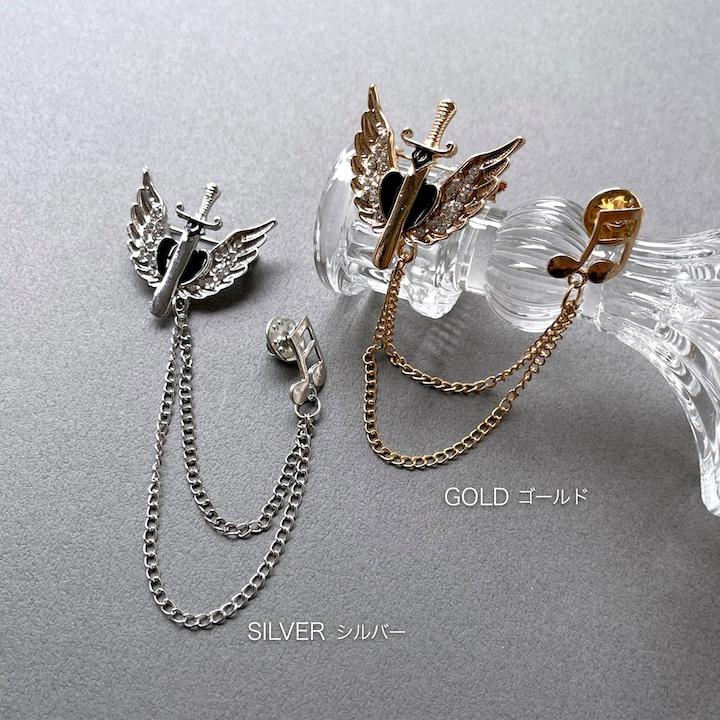 MOORN（モーン） ラペルピン メンズ チェーン ブローチ ピンブローチ