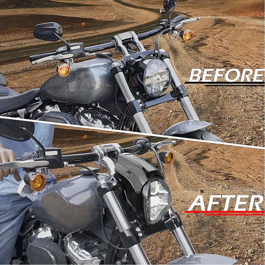 M8ブレイクアウト（FXBR/S） ヘッドライトカバー グロスブラック : HD