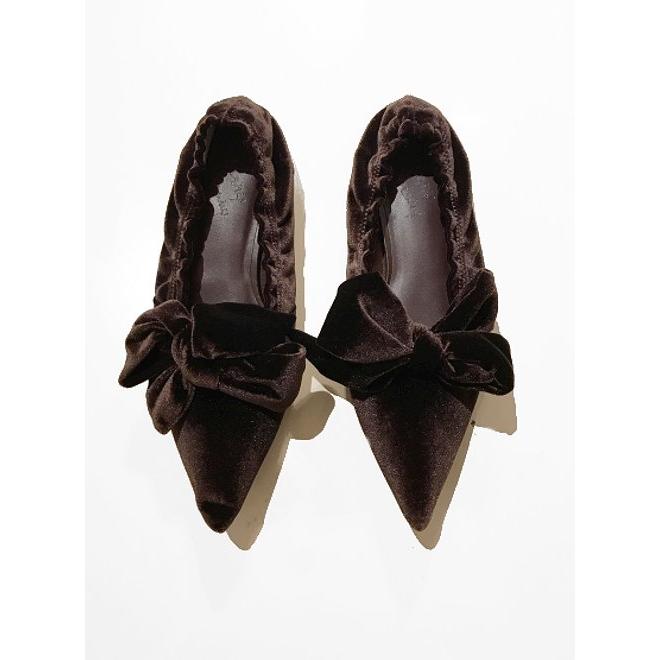 merry jenny（メリージェニー） ribbonギャザーシューズ 23秋冬