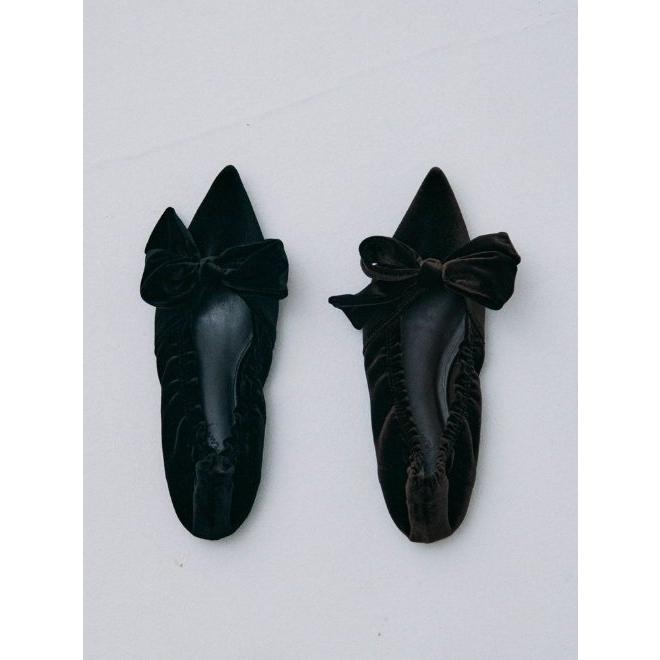 merry jenny（メリージェニー） ribbonギャザーシューズ 23秋冬