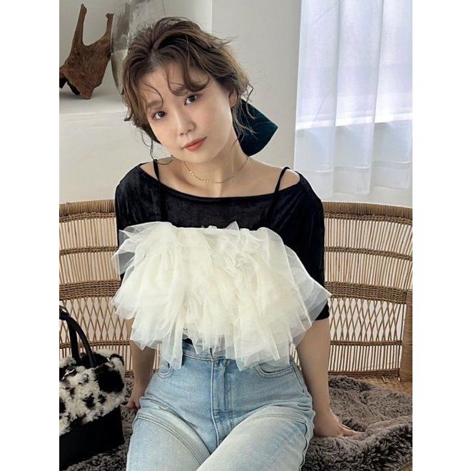 LILY BROWN（リリーブラウン） (セール50%OFF) ラッフルチュール