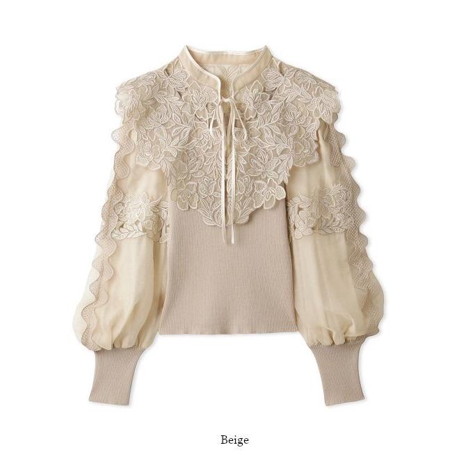 SNIDEL（スナイデル） レースカラーニットプルオーバー 23秋冬.予約