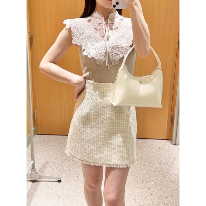 SNIDEL（スナイデル） (セール60%OFF) レースカラーノースリニット 24