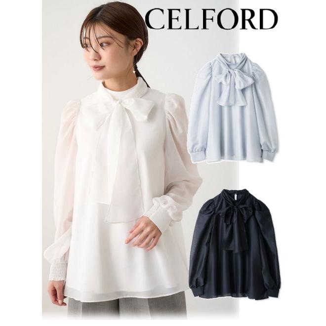 CELFORD（セルフォード） ボウタイ付きシア―ブラウス 23秋冬