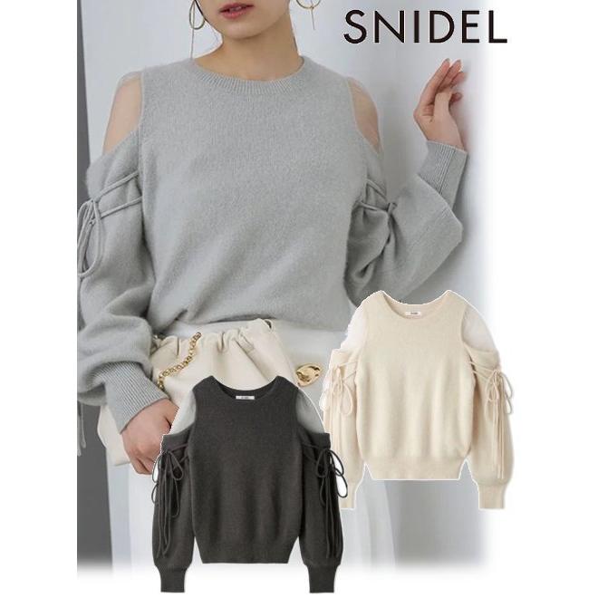 SNIDEL（スナイデル） (セール50%OFF) シースルーショルダーニットプル