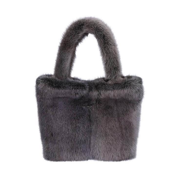 バッグ ファー リアルファー 日本製 ミンク ハンドバッグ リボン