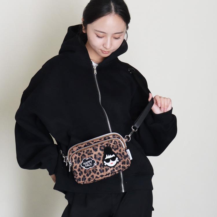 ショルダーバッグ HAPPY FACE EMMA 相良刺繍 お顔 サングラス LADY 撥