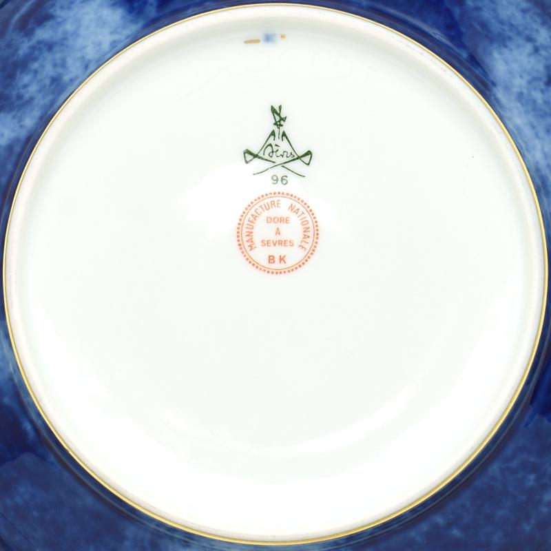 セーブル 深皿 クープ クラウデットブルー 24K金彩装飾(No.844