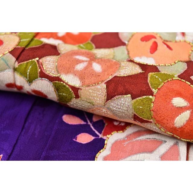 アンティーク 訪問着 中古 単品 正絹 金駒刺繍 仕立て上がり