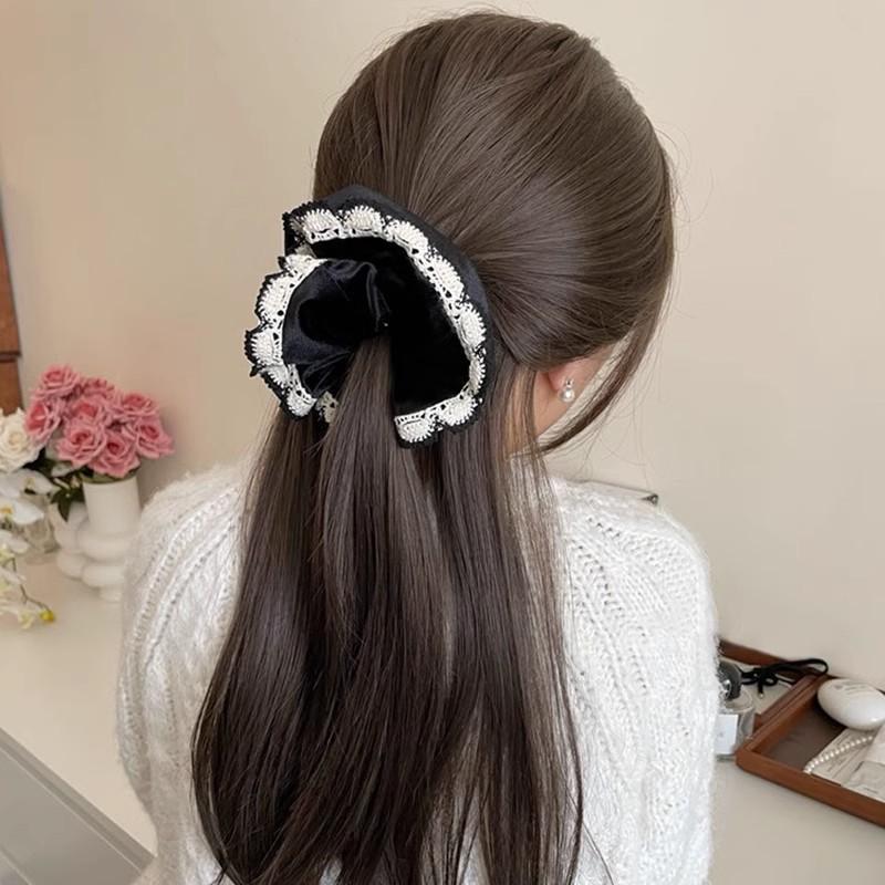 シュシュ ベルベットレースふちどりシュシュ 新発売セール 大人