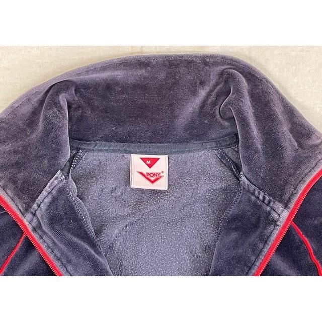 PONY（ポニー） ジャージ トラックトップ ベロア ネイビー レッド