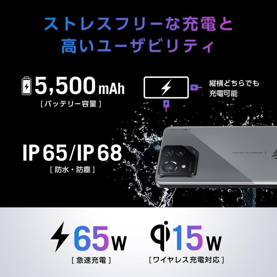 ASUS（エイスース） ASUS ROG Phone 8 レベルグレー SIMフリースマホ