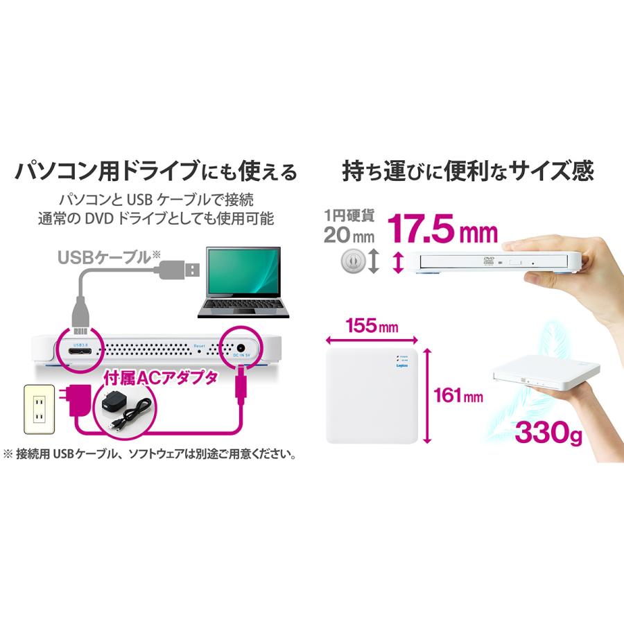 ロジテック Logitec スマホ用CD録音ドライブ/Wi-Fi対応/2.4GHz/iOS