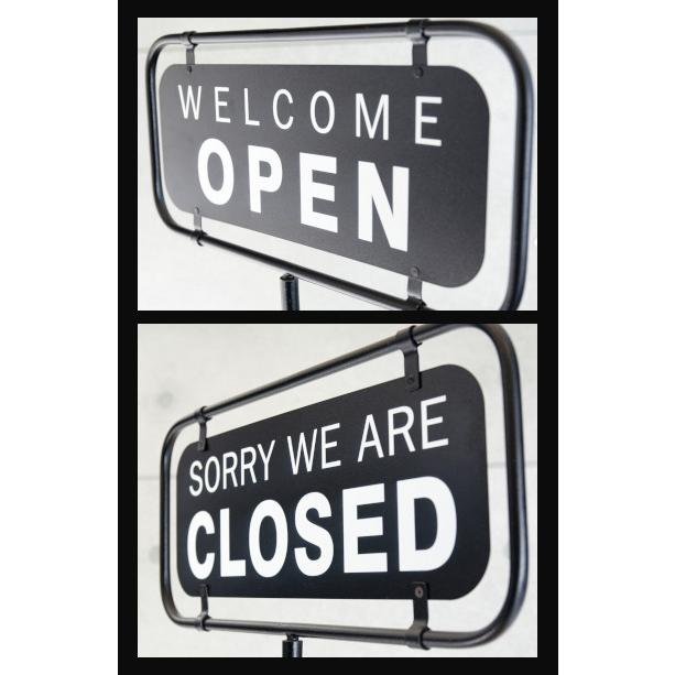 看板 インダストリアル OPEN CLOSED 開店 閉店 オープン クローズ 案内