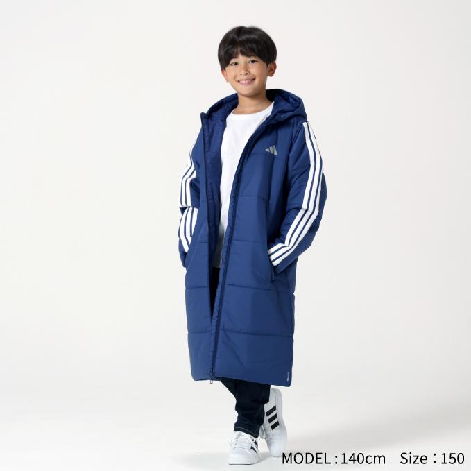 adidas（アディダス） ベンチコート ジュニア キッズ 3ストライプ