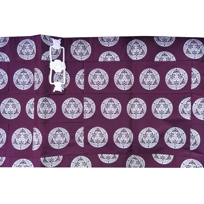 五条袈裟 六藤紋 萌黄・紫 【法衣 寺院 お寺 僧侶 住職 着物 和服