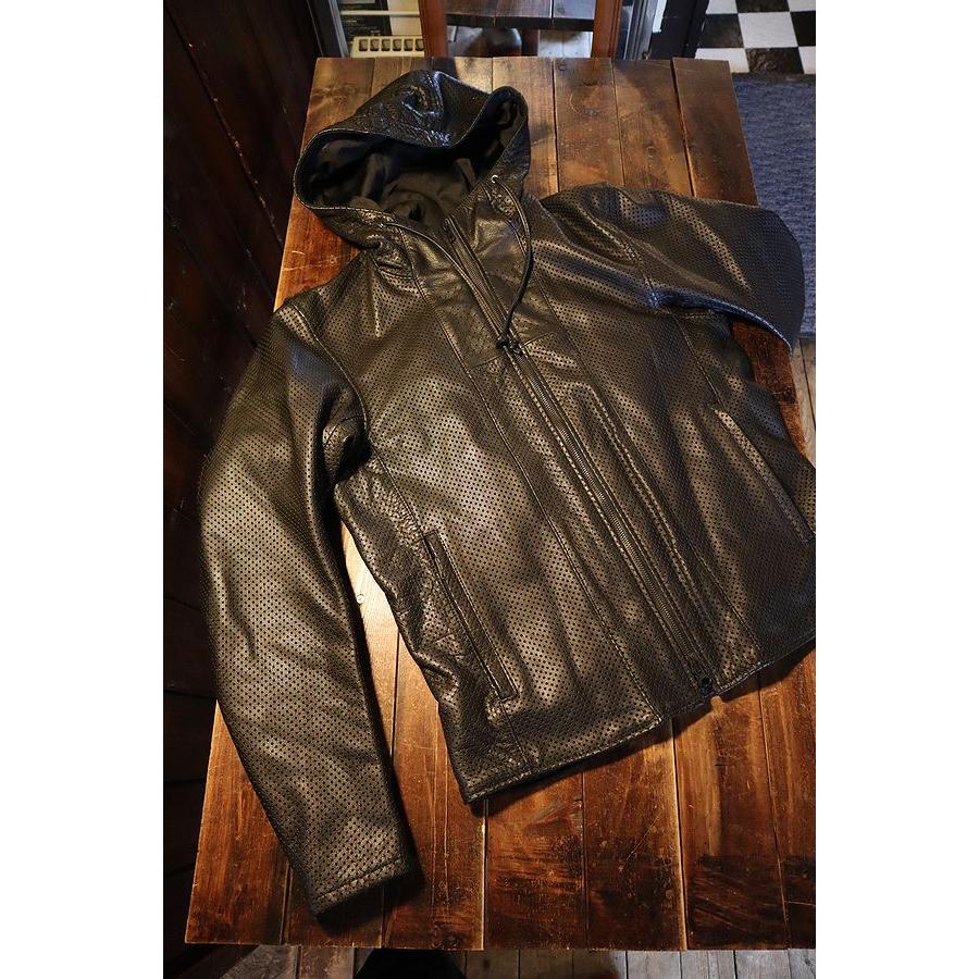 カドヤ（KADOYA） 【K'S LEATHER RIDERS PARKA-PL 】パンチングレザー