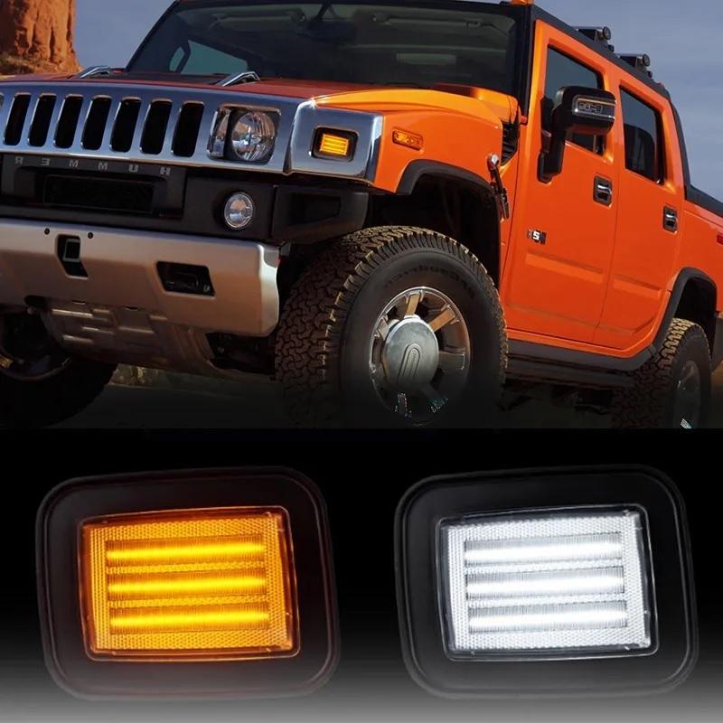 オレンジ/ホワイト】ハマーH2 LED パークシグナル ライト ランプ