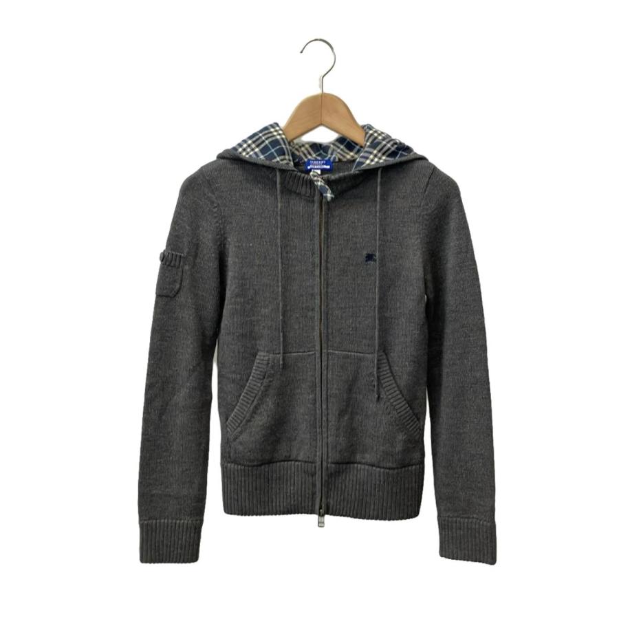 訳あり バーバリーブルーレーベル ジップアップニットパーカー