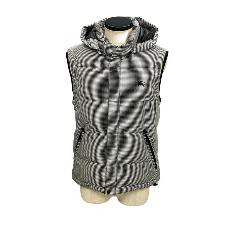 訳あり バーバリーブラックレーベル チェック柄ダウンベスト メンズ