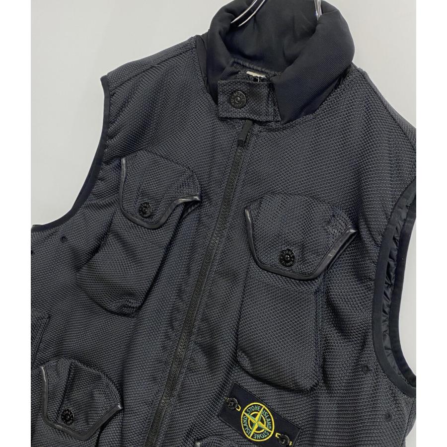 ストーンアイランド ベスト MODFIED PANAMA NYLON LEATHER VEST 中綿