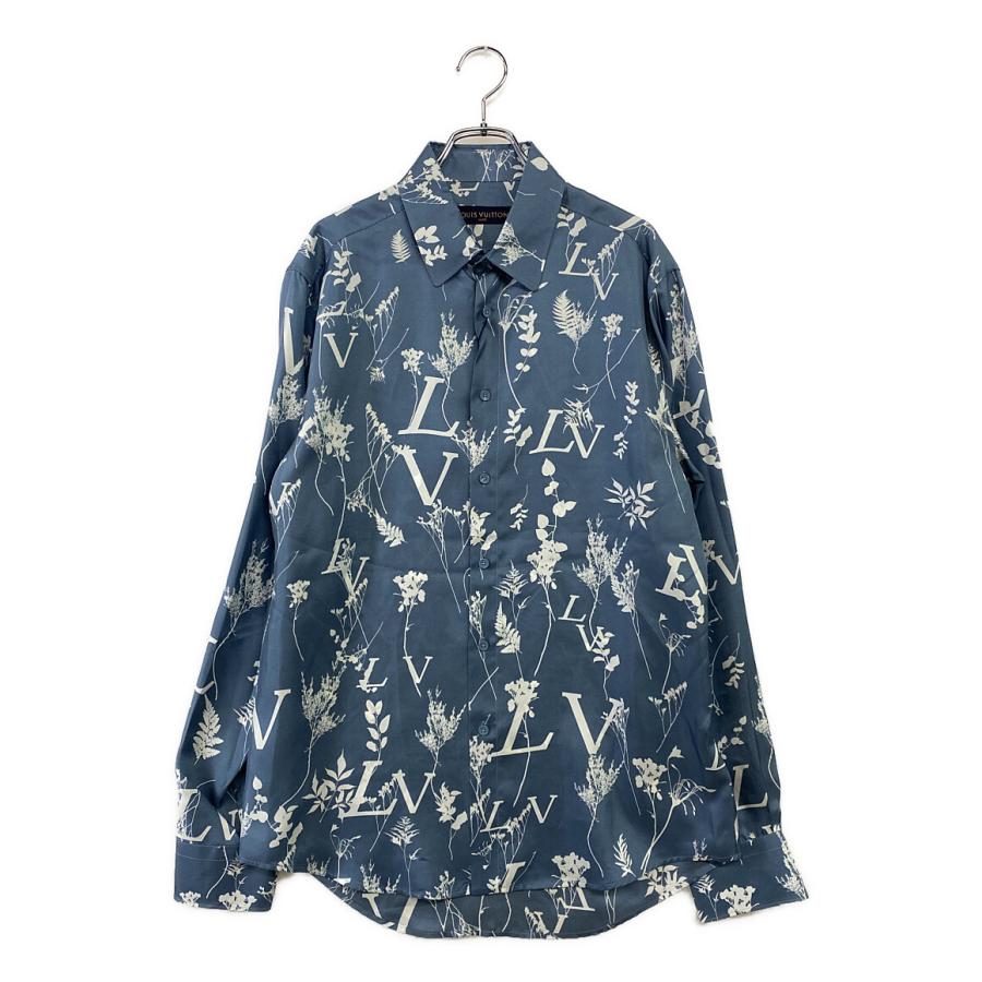美品 ルイヴィトン 長袖シャツ 2022ss LVリーフプリントシルクシャツ