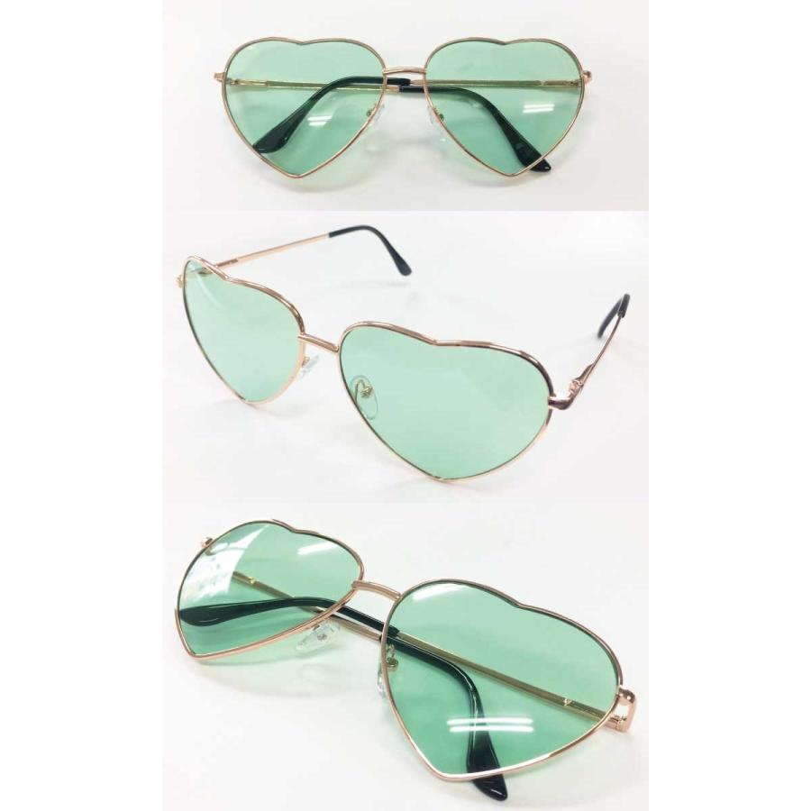 送料無料 訳あり UVカット ハート サングラス ハートフレーム 金縁
