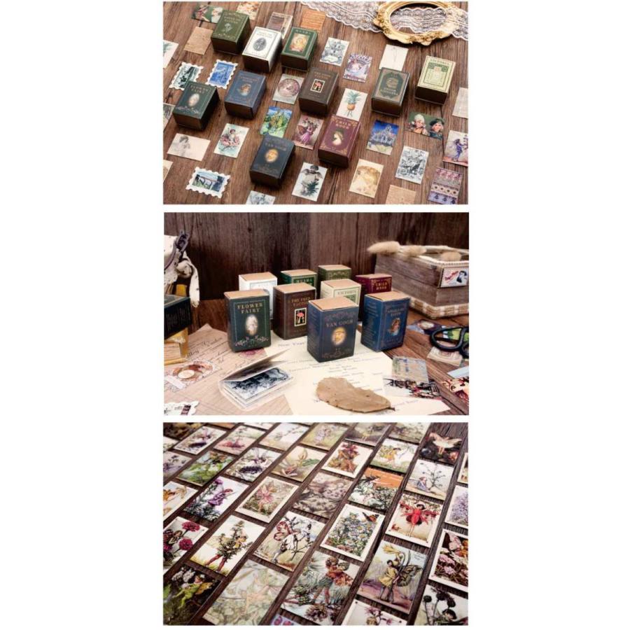 送料無料 ミニペーパーセット レトロ風 ミニカード 100枚セット セット