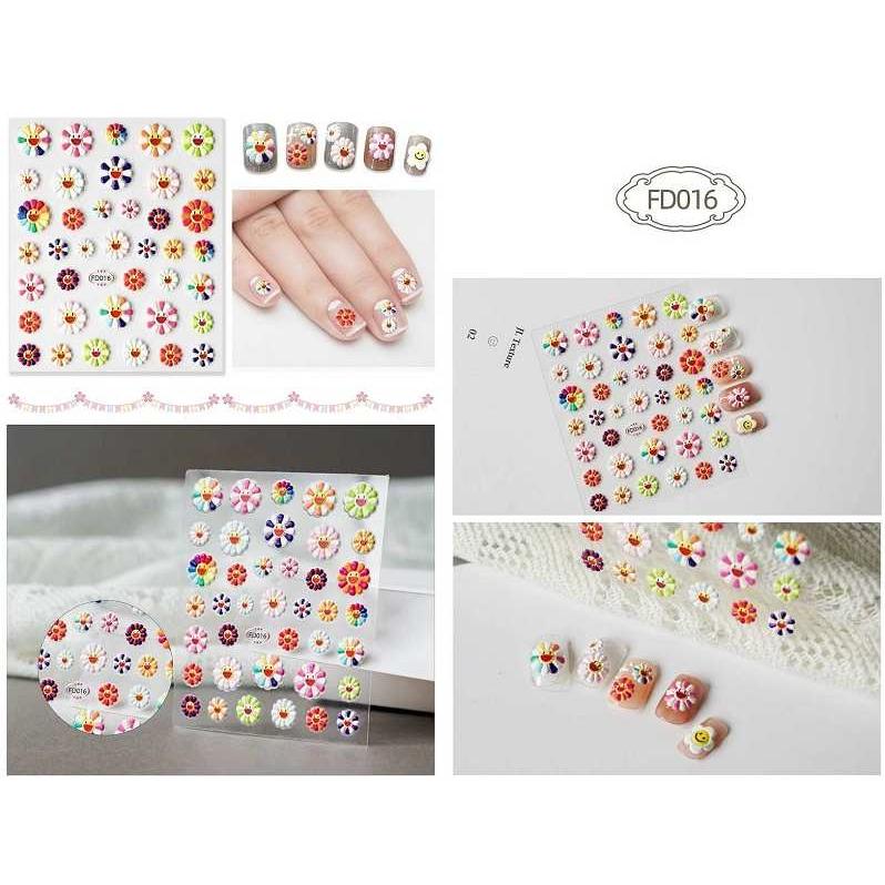 送料無料 ネイルシール ホワイト カラフルニコちゃん 面白 ネイル