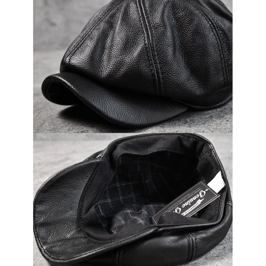 爆買 本革 レザー キャスケット ハンチング 帽子 メンズ ☆REV 7987327