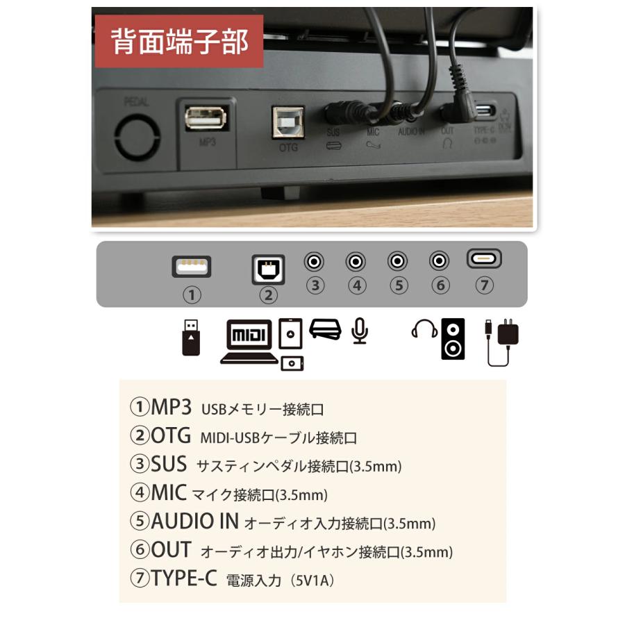 HZDMJ 折りたたみ電子ピアノ 電子キーボード 61鍵盤 88鍵盤 最大音色