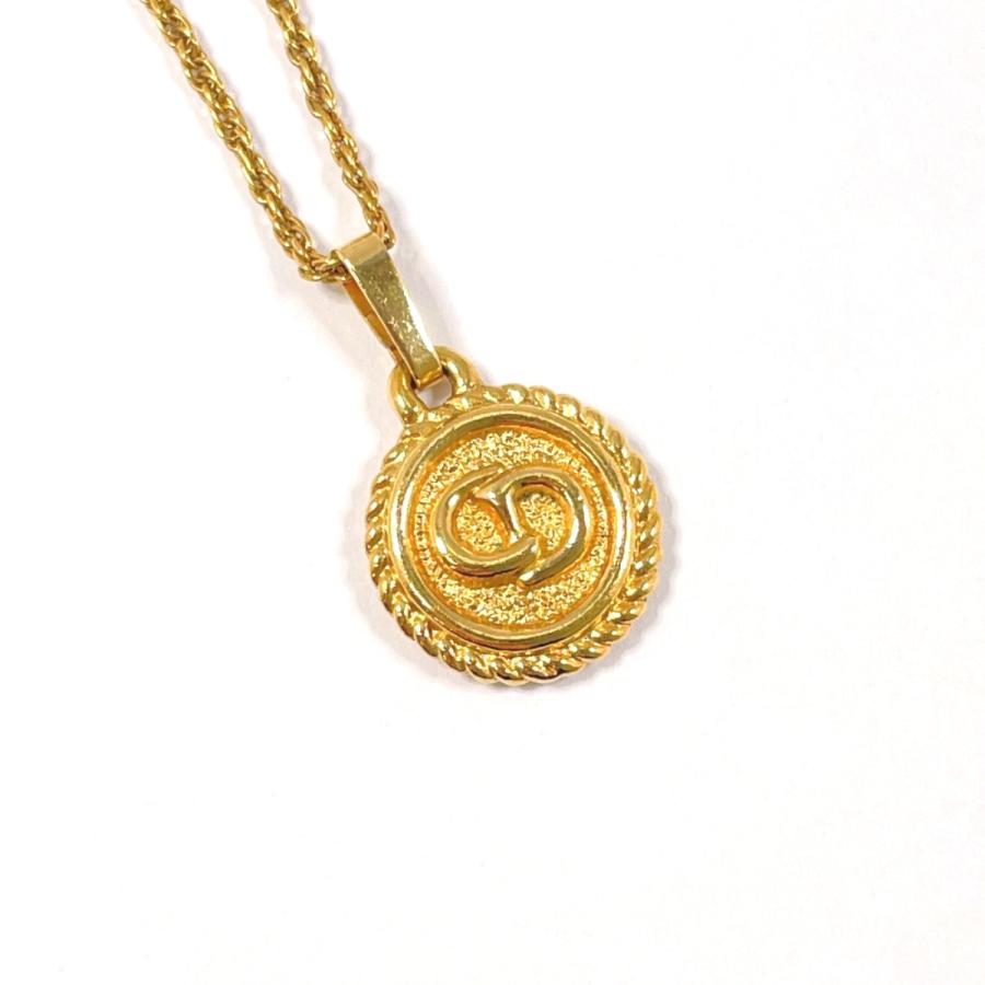 クリスチャンディオール Christian Dior ネックレス CDロゴ ラウンド