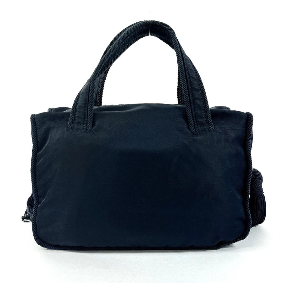 PRADA（プラダ） ハンドバッグ ビーズ ナイロン ネイビー ミニ