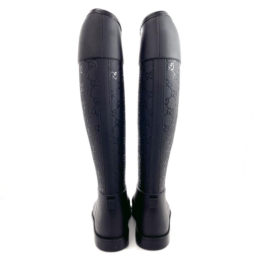 GUCCI（グッチ） レインブーツ GG ロングブーツ 雨靴 ラバー ブラック