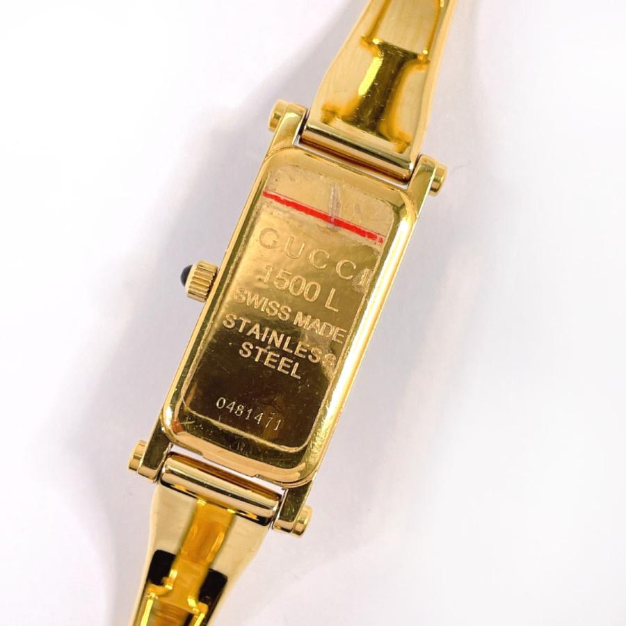 GUCCI（グッチ） 腕時計 1500L ステンレススチール ゴールド ブラック