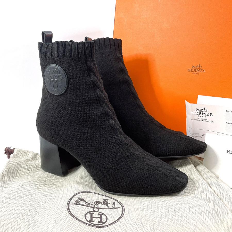 HERMES（エルメス） ショートブーツ ヴォルヴェール 60 ウッド/ニット
