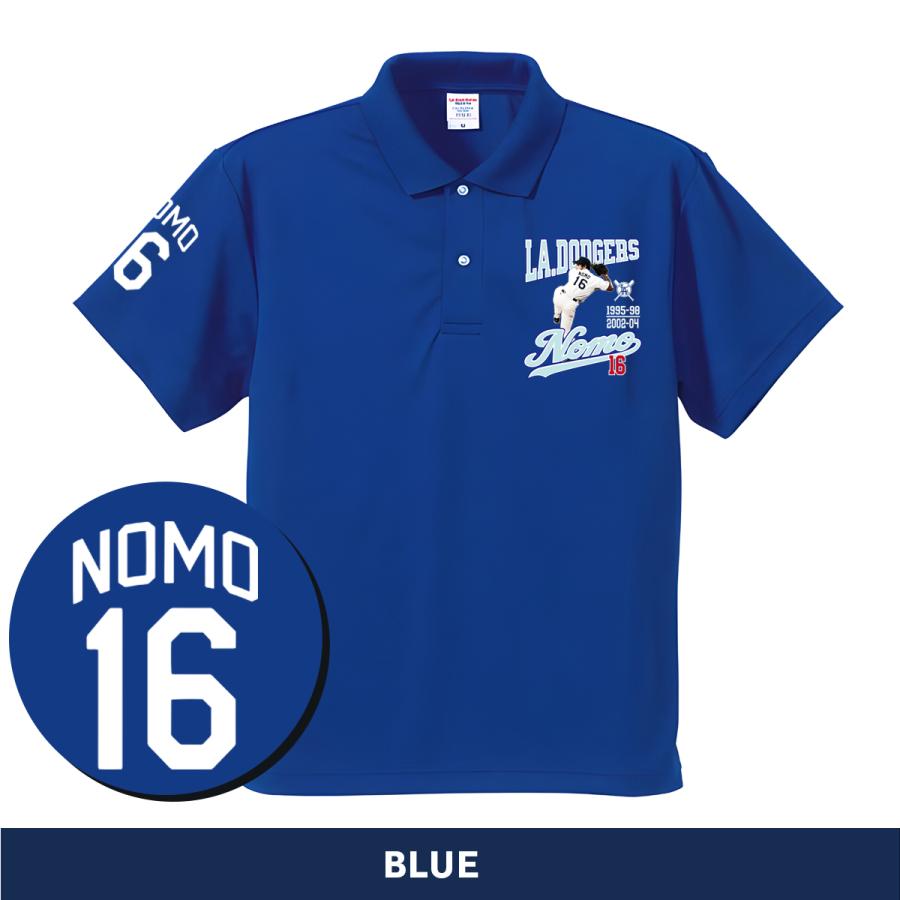 野茂英雄 グッズ ポロシャツ ドジャース MLB トルネード 16 ドライ XS