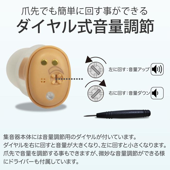 福耳 集音器 超極小 耳穴型（国内正規品） USB充電 凛 -りん- 軽量