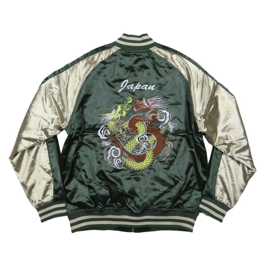 双龍 総刺繍 サテン地 中綿入り 和柄 スカジャン メンズ : JTWO - 通販