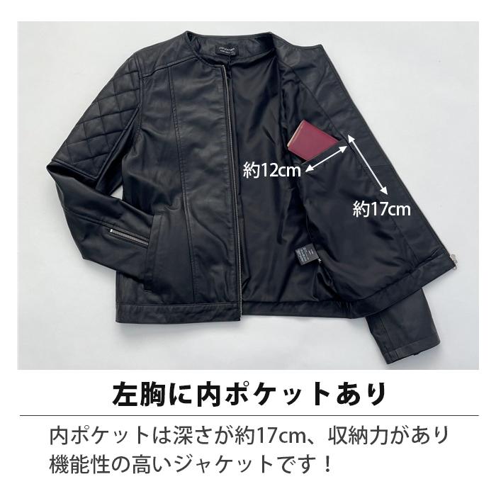 レザージャケット ノーカラー 革ジャン メンズ 秋冬 本革 ラムレザー