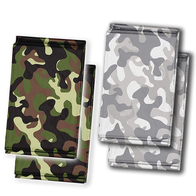 サバイバルシート 2枚セット 迷彩 防災 アルミシート エマージェンシー